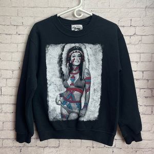 Riot Society size Small Black sweatshirt with Native American Girl